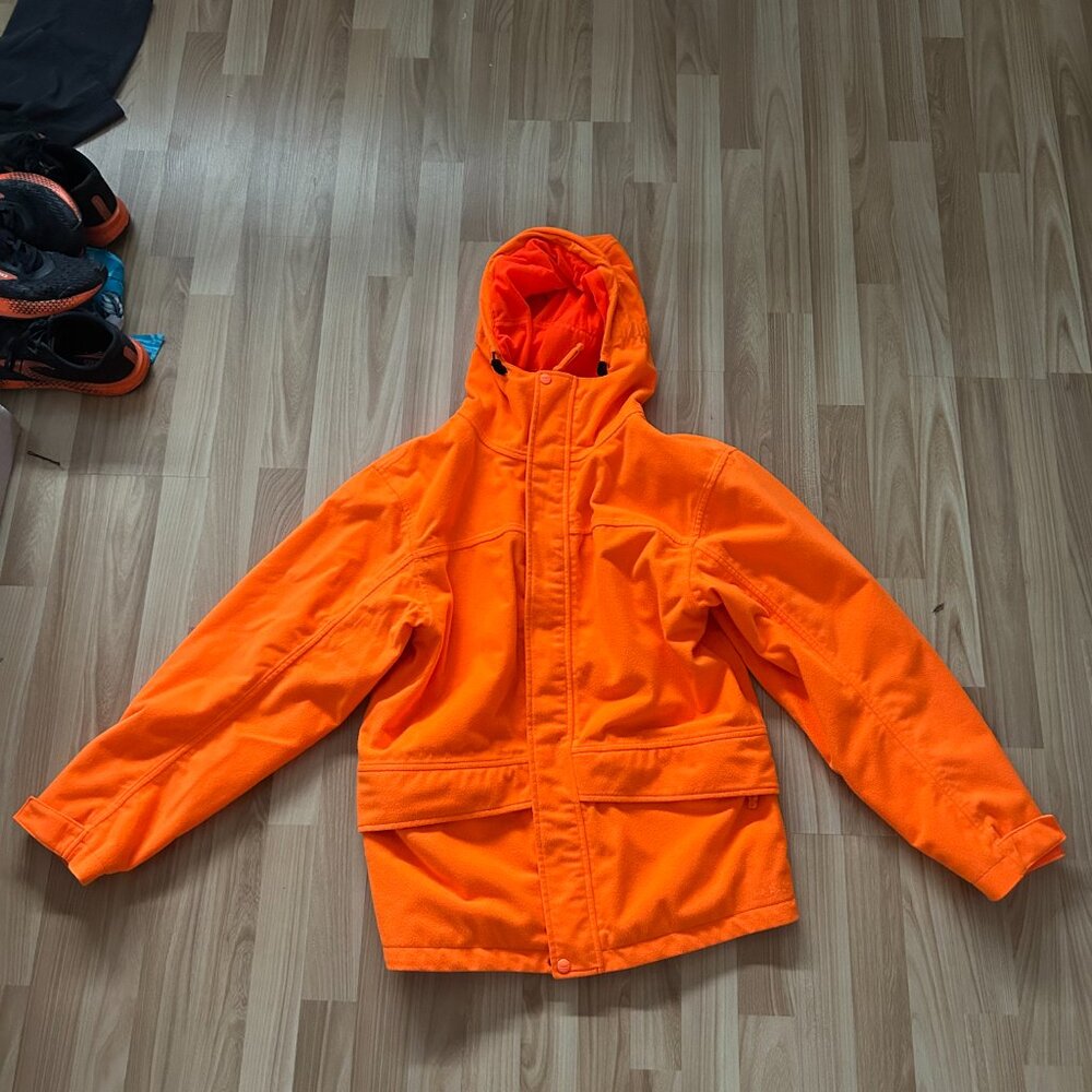 L.L. Bean Fleece Blaze Orange Hunting Jacket (No-Liner)